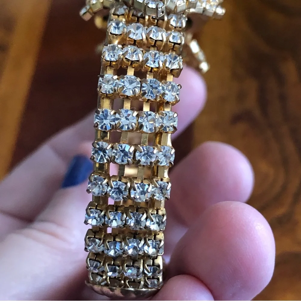 Repurposed handmade bling watch clamp bracelet recycled salvaged reuse